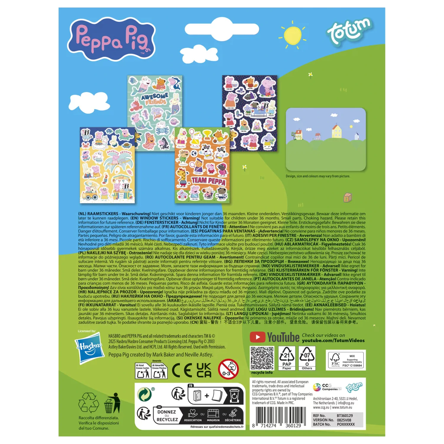 Peppa Pig Awesome Friends Sada obtisků na okno fotografii produktu