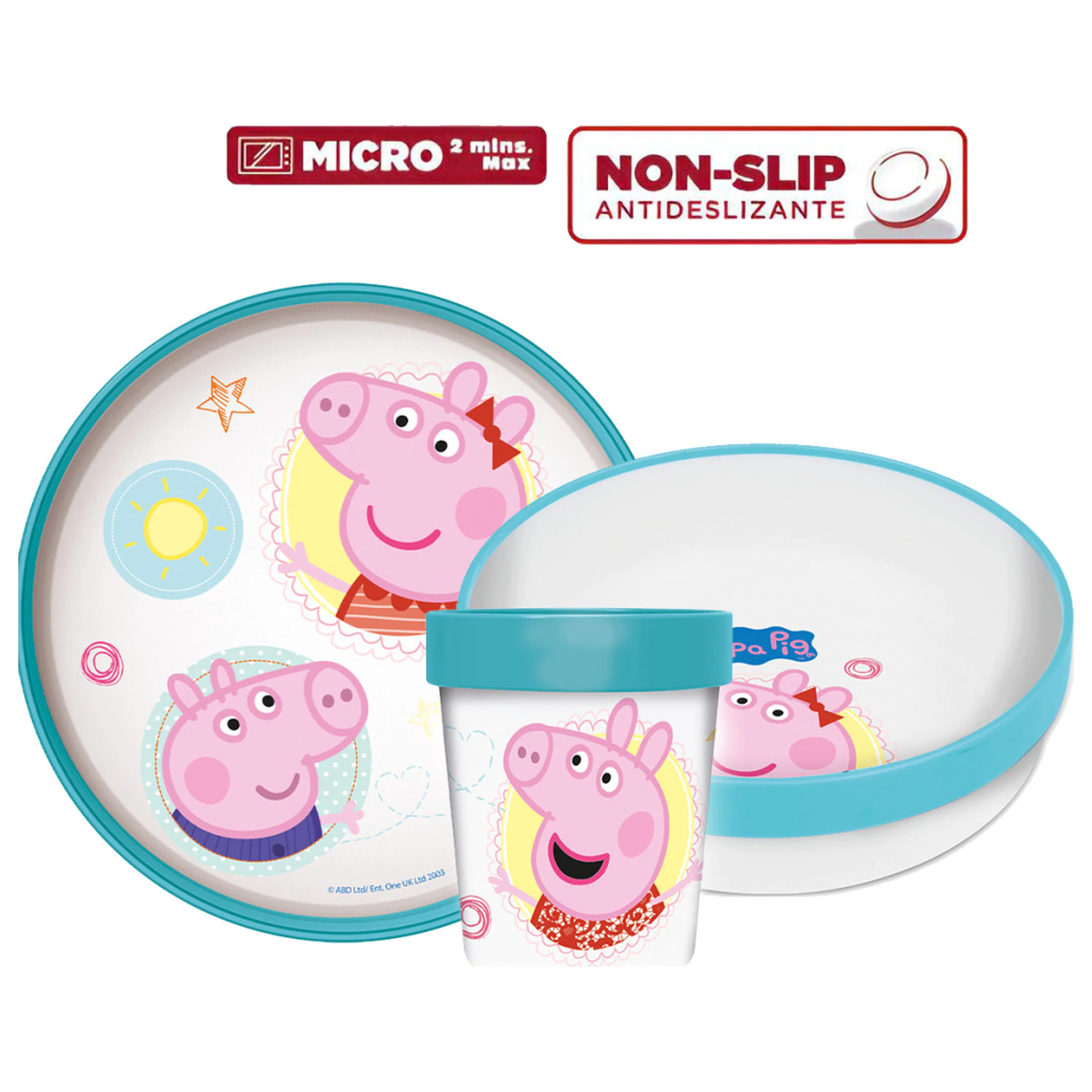 Peppa Pig Základní protiskluzová jídelní sada, mikro plastová sada fotografii produktu