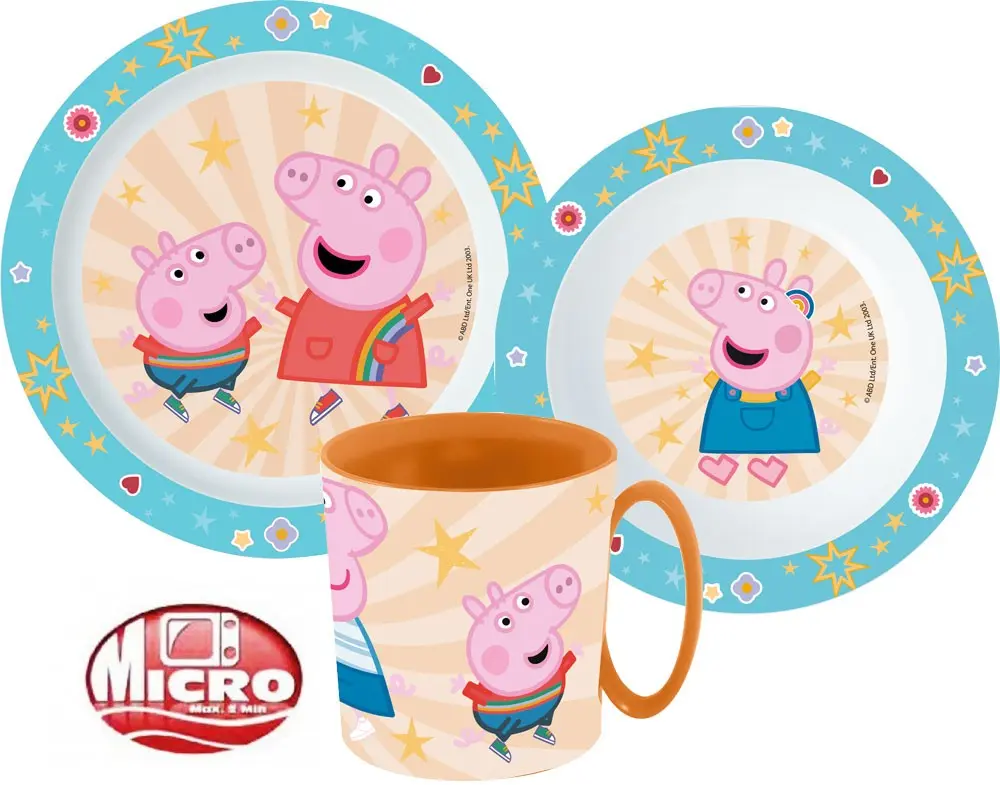 Peppa Pig jídelní sada, plastová sada do mikrovlnné trouby fotografii produktu