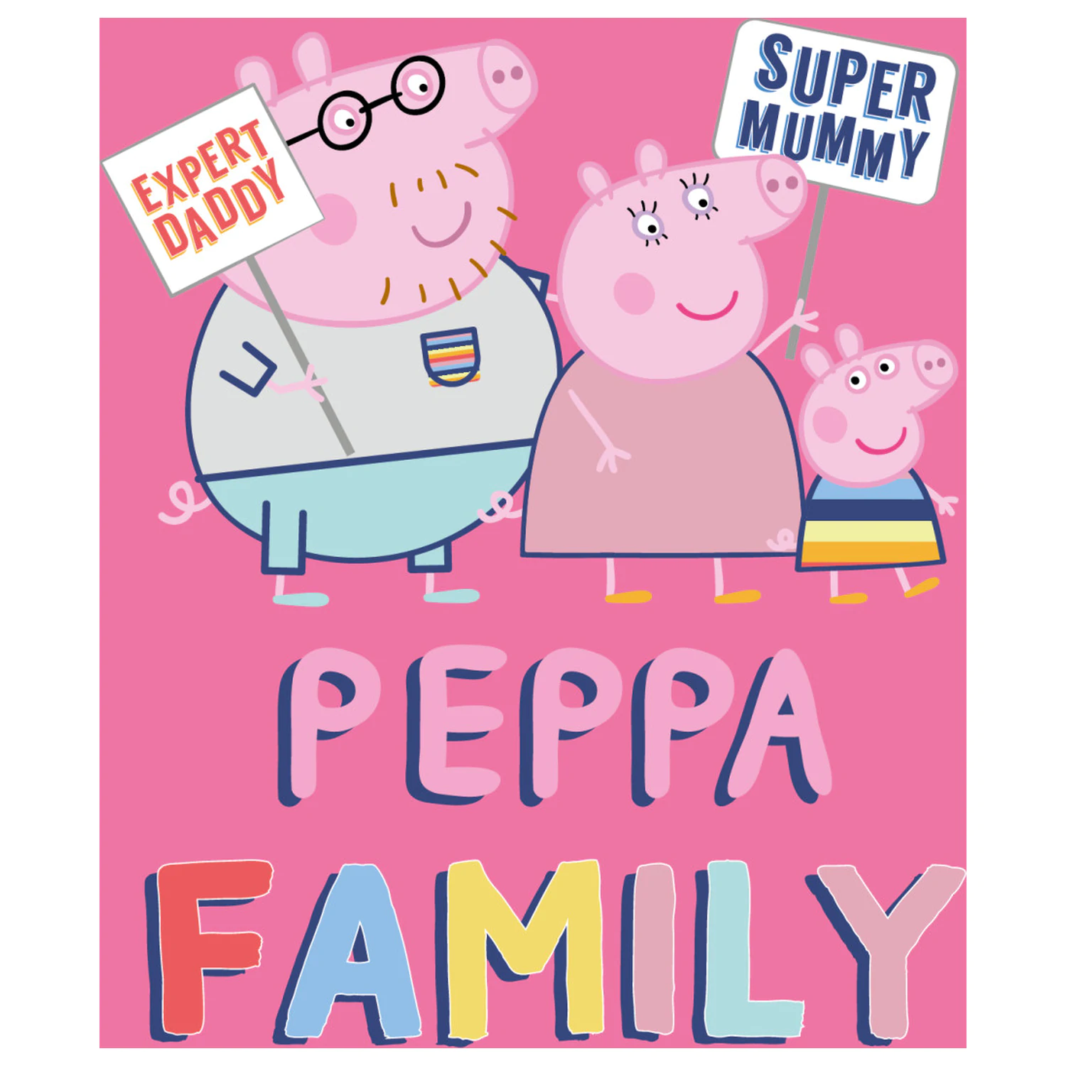 Peppa Pig Rodina Růžová fleecová deka fotografii produktu