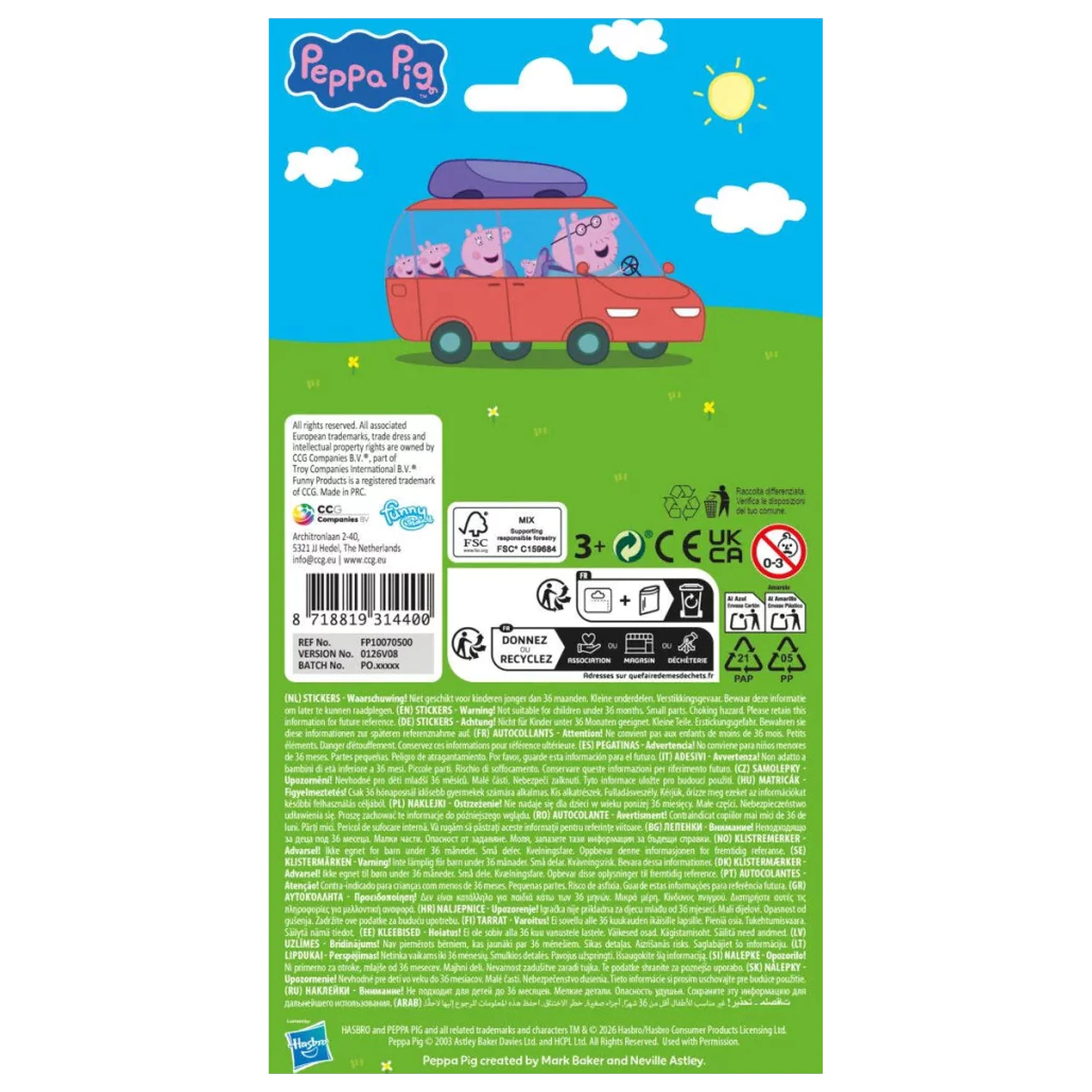 Peppa Pig Family Time nálepka fotografii produktu