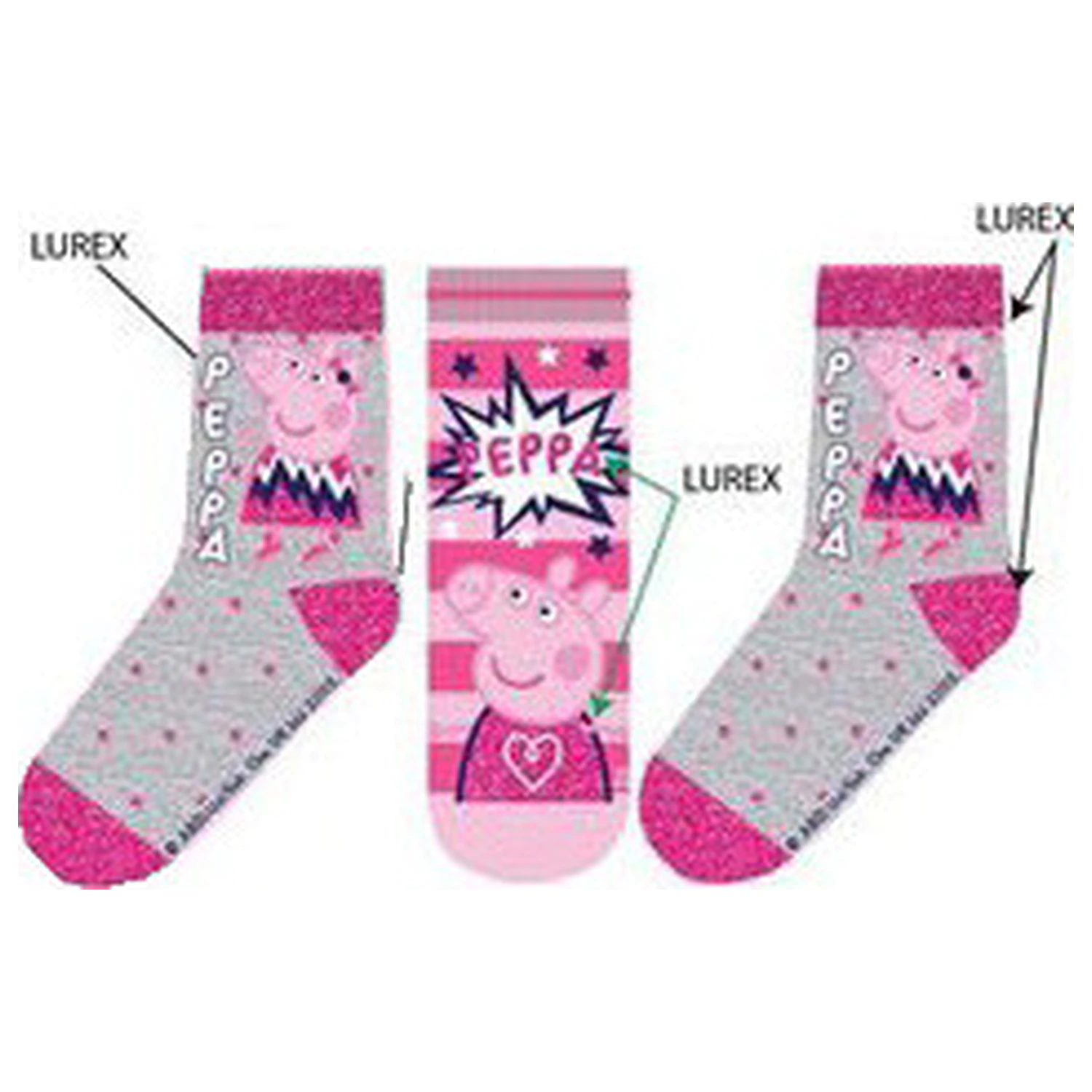 Peppa Pig šedé dětské ponožky 31/34 fotografii produktu