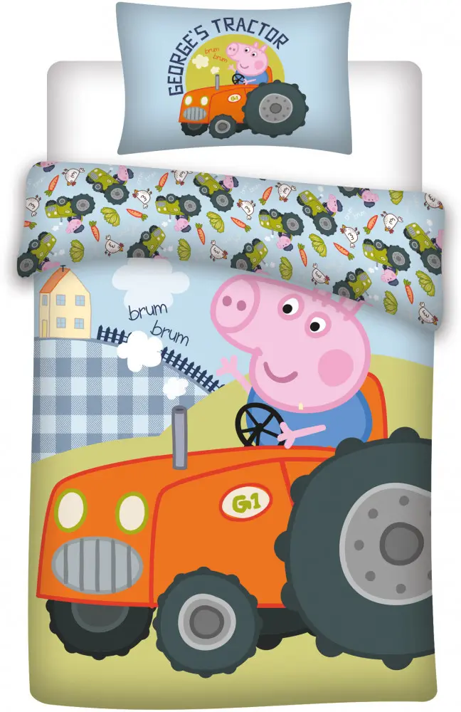 Peppa Pig dětská povlak na přikrývku 100x135 cm, 40x60 cm fotografii produktu