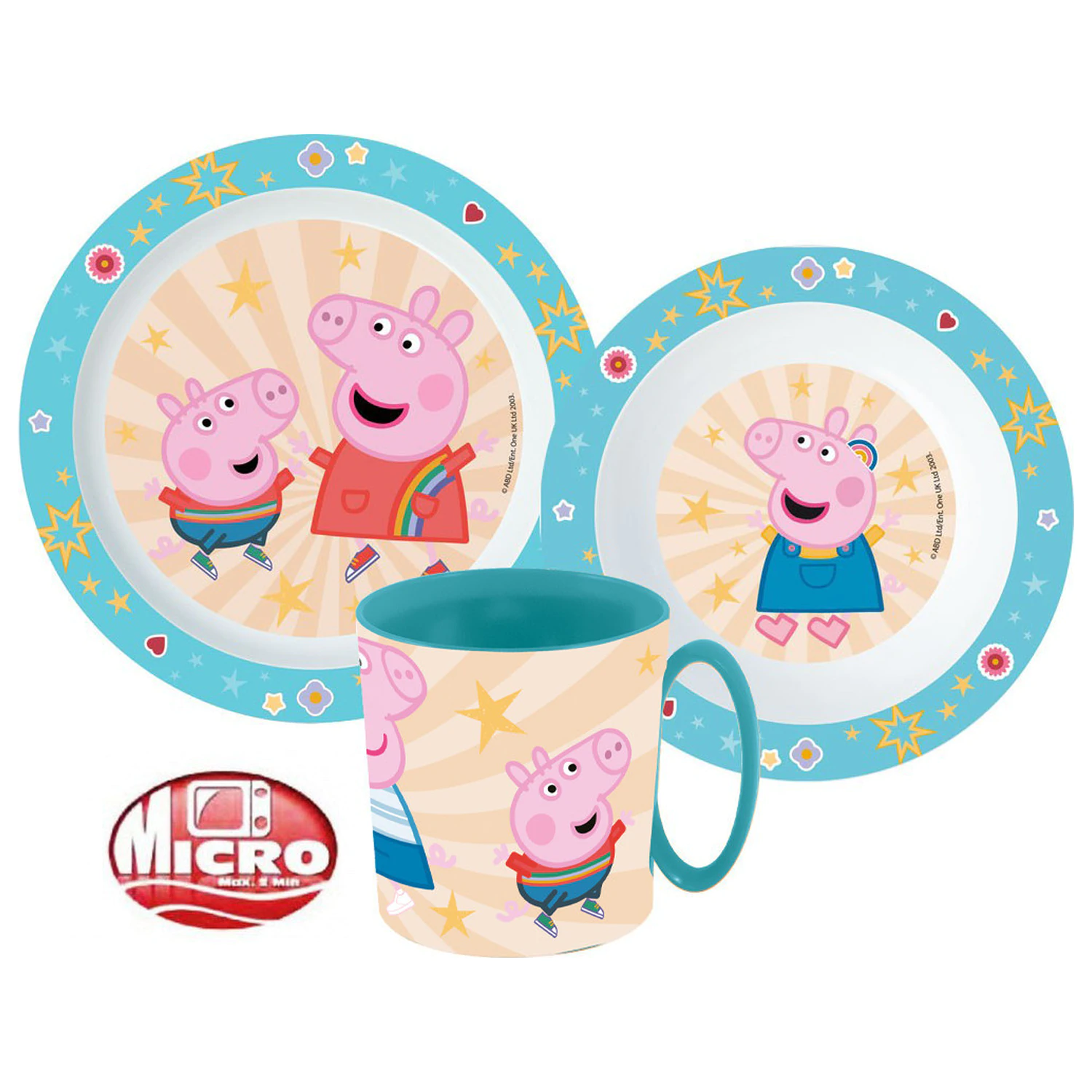 Peppa Pig Kindness jídelní set, mikro plastový set s hrnkem 350 ml fotografii produktu