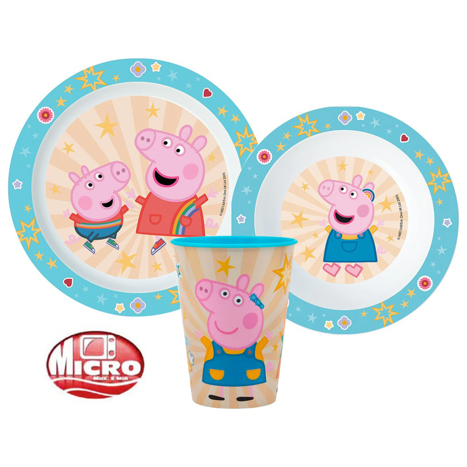 Peppa Pig Kindness jídelní set, Micro Plastic set, s 260 ml šálkem fotografii produktu