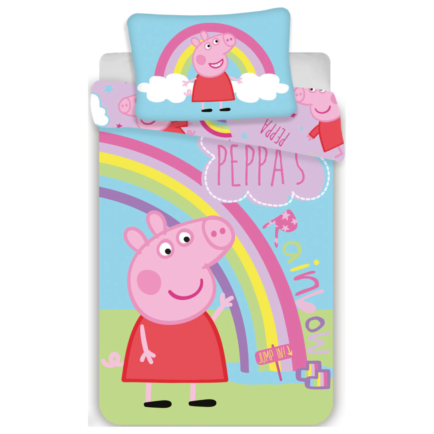 Peppa Pig Rainbow Povlak na peřinu pro batolata a předškoláky fotografii produktu