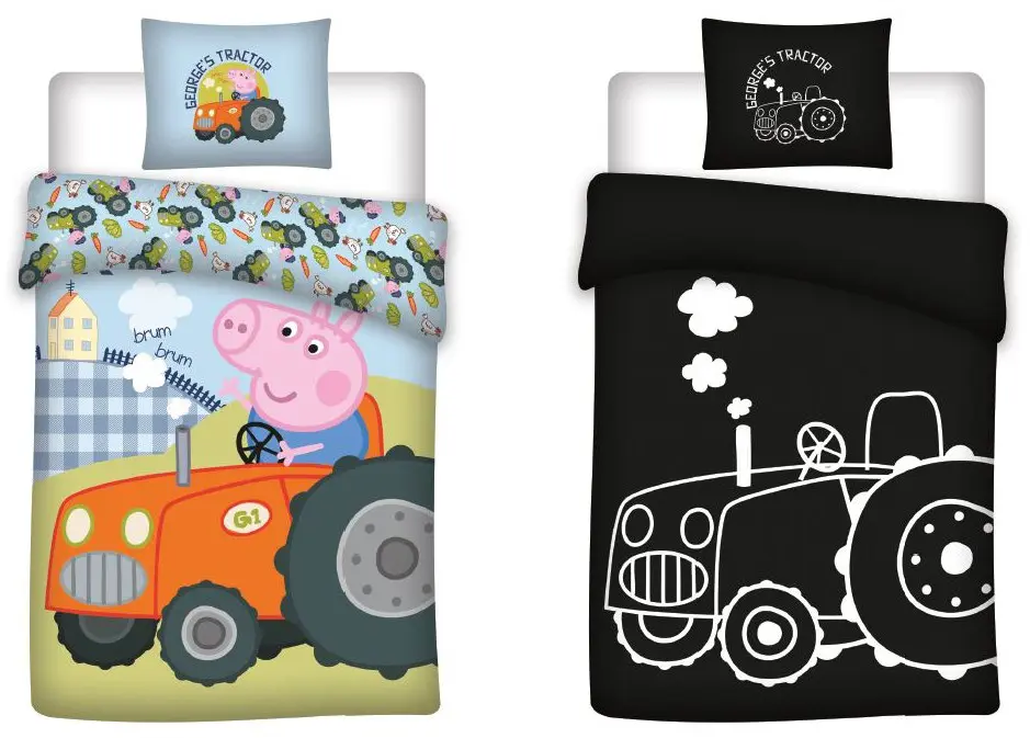 Peppa Pig Glow in the Dark sada dětského povlečení na přikrývku 100x135cm, na polštář 40x60cm fotografii produktu