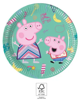 Peppa Pig Next Generation, Peppa Pig papírové talíře 8 ks 20 cm FSC fotografii produktu