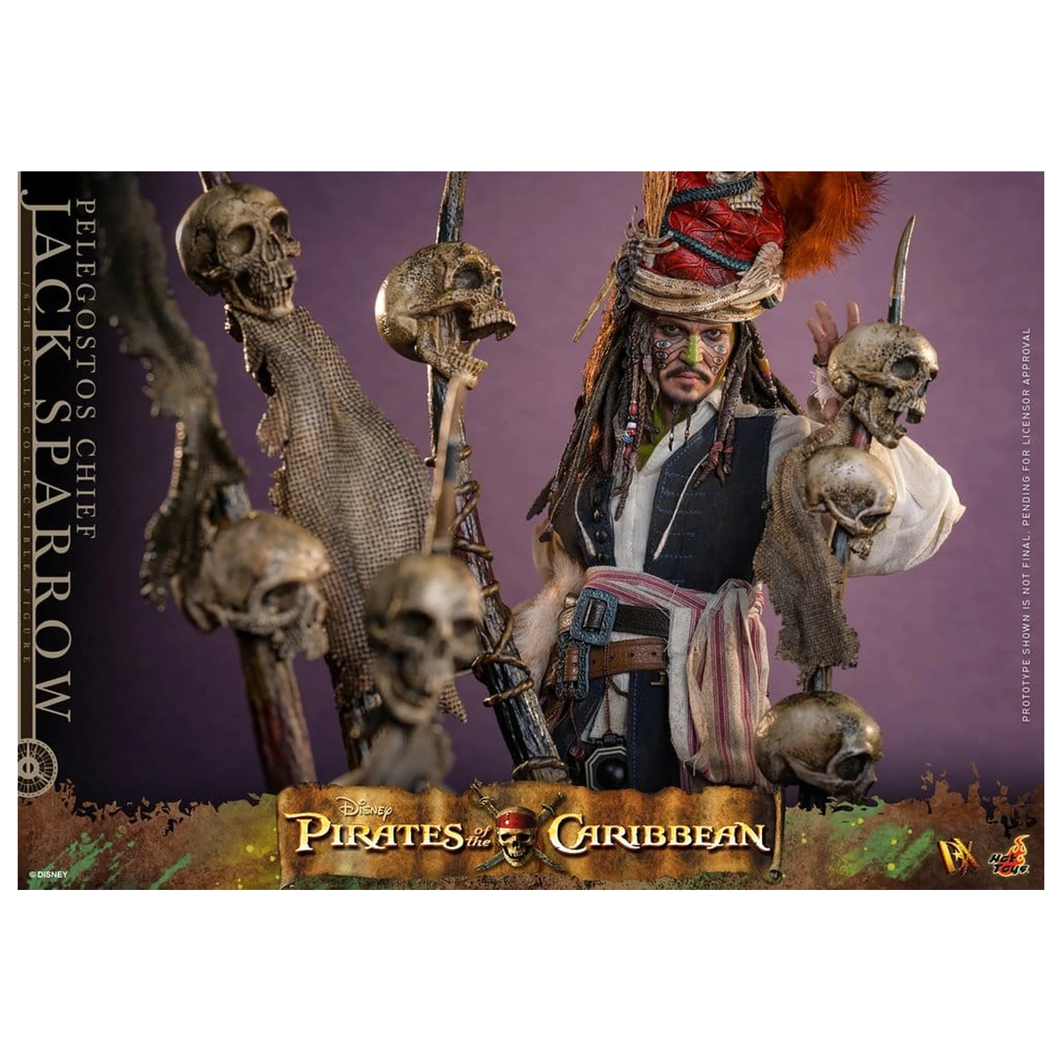 Pirates of the Caribbean: Dead Man's Chest Action DX figurka 1/6 Pelegostos Chief Jack Sparrow 30 cm fotografii produktu