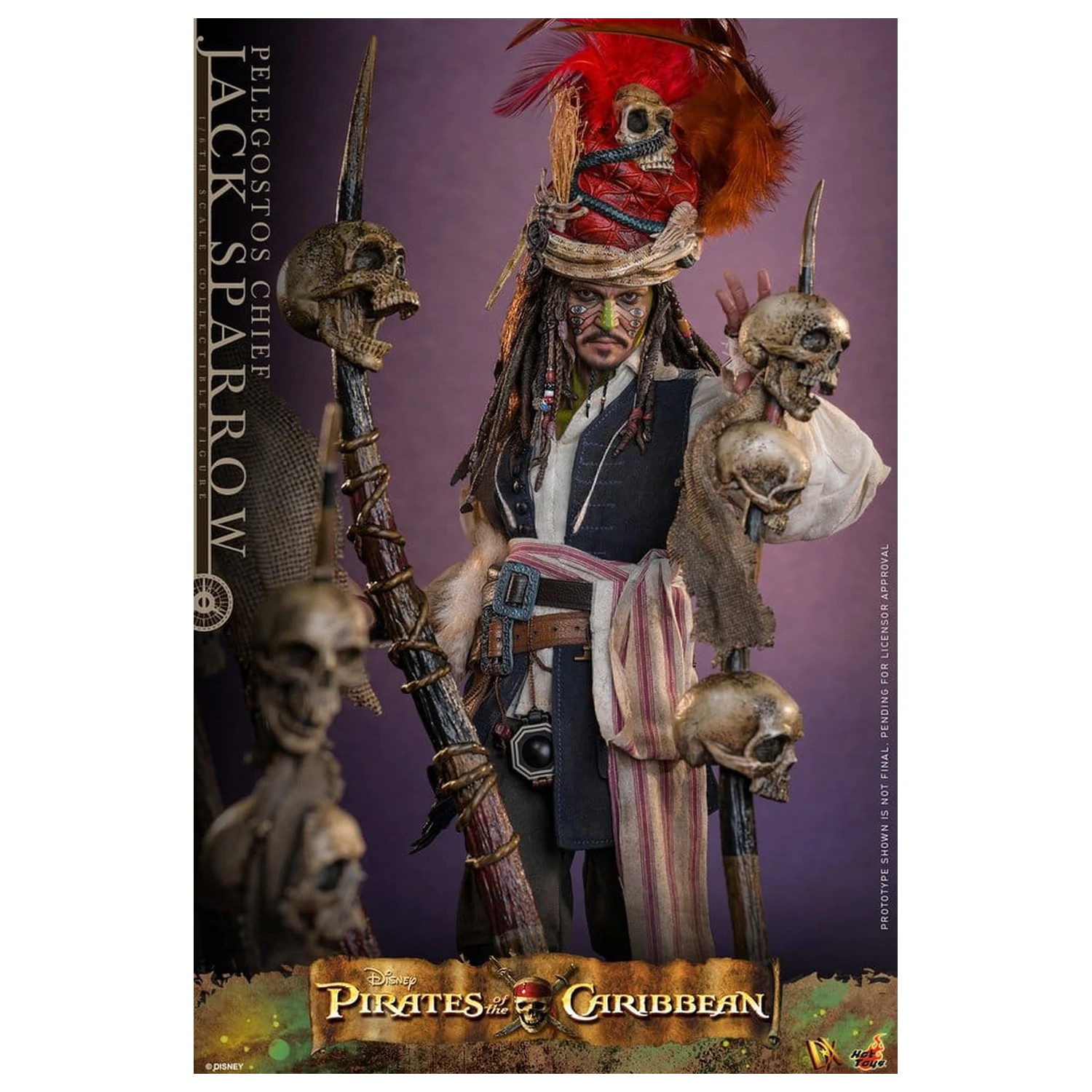Pirates of the Caribbean: Dead Man's Chest Action DX figurka 1/6 Pelegostos Chief Jack Sparrow 30 cm fotografii produktu