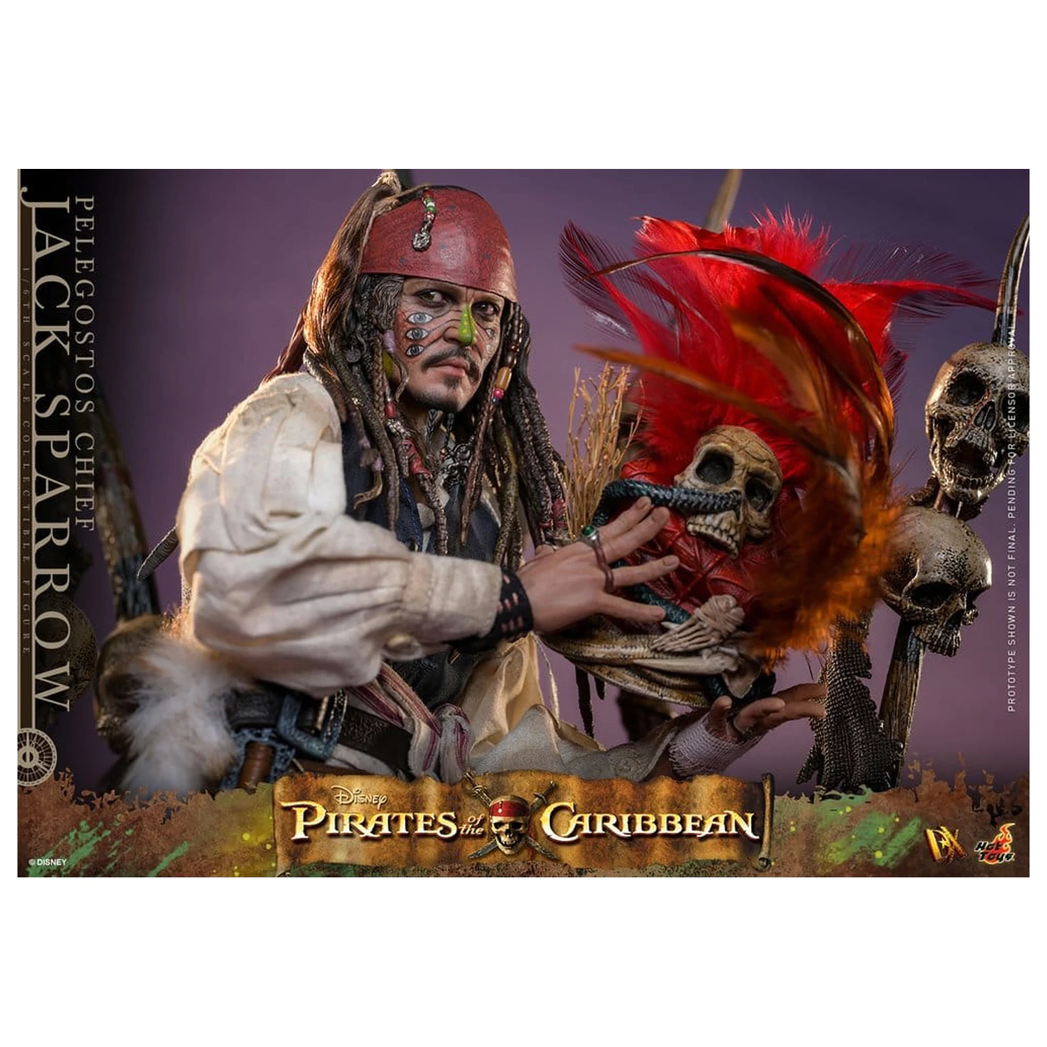 Pirates of the Caribbean: Dead Man's Chest Action DX figurka 1/6 Pelegostos Chief Jack Sparrow 30 cm fotografii produktu