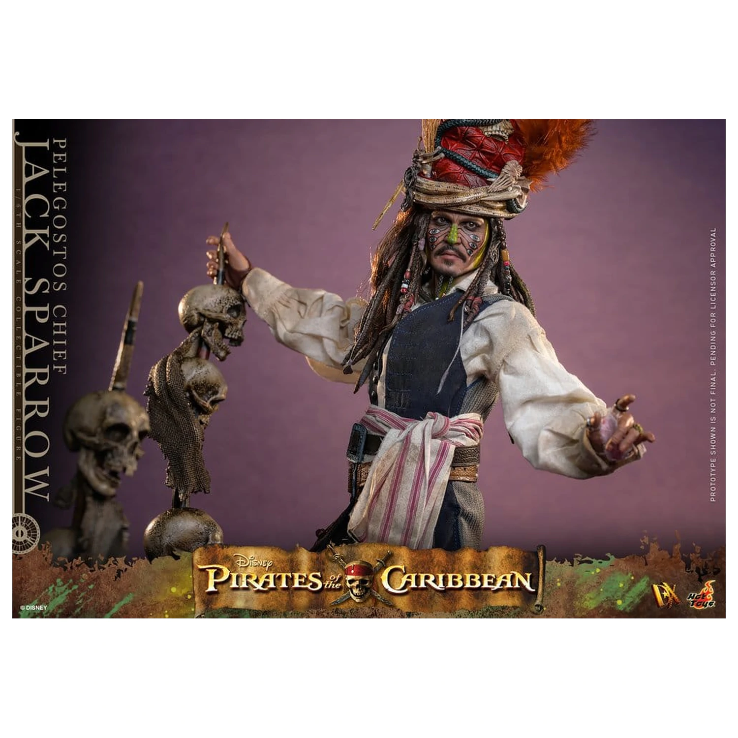 Pirates of the Caribbean: Dead Man's Chest Action DX figurka 1/6 Pelegostos Chief Jack Sparrow 30 cm fotografii produktu