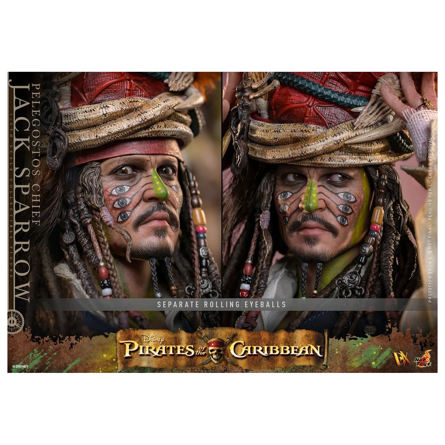 Pirates of the Caribbean: Dead Man's Chest Action DX figurka 1/6 Pelegostos Chief Jack Sparrow 30 cm fotografii produktu