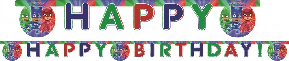 PJ Masks, PJ Masks Happy Birthday banner 200 cm fotografii produktu