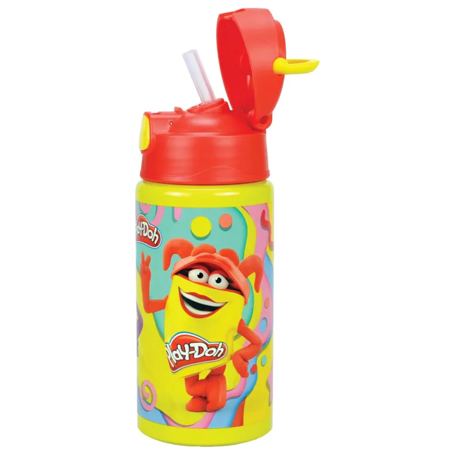 Play-Doh Happy hliníková lahev s brčkem a závěsem 500 ml fotografii produktu