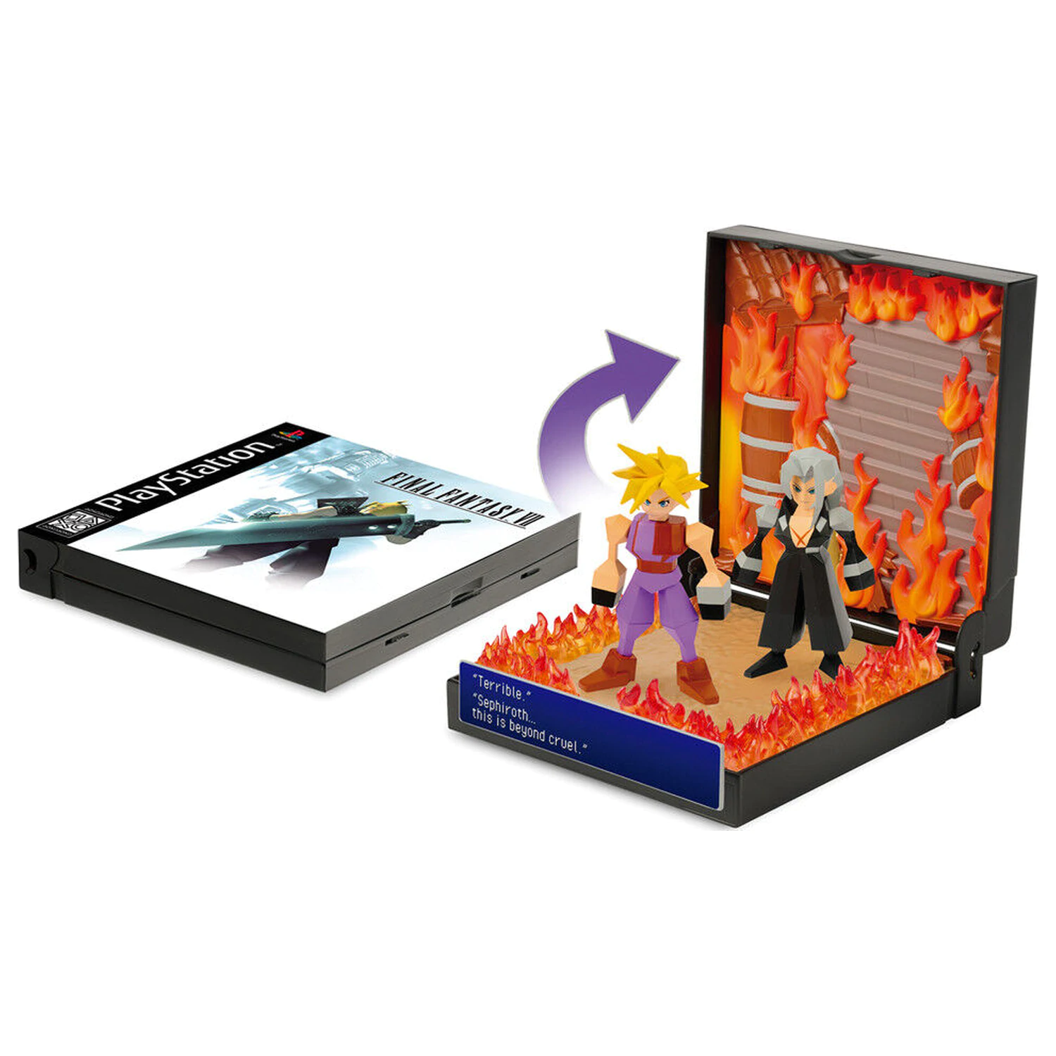 PlayStation Final Fantasy VII Burning at Nibelheim Diorama - Diorama fotografii produktu