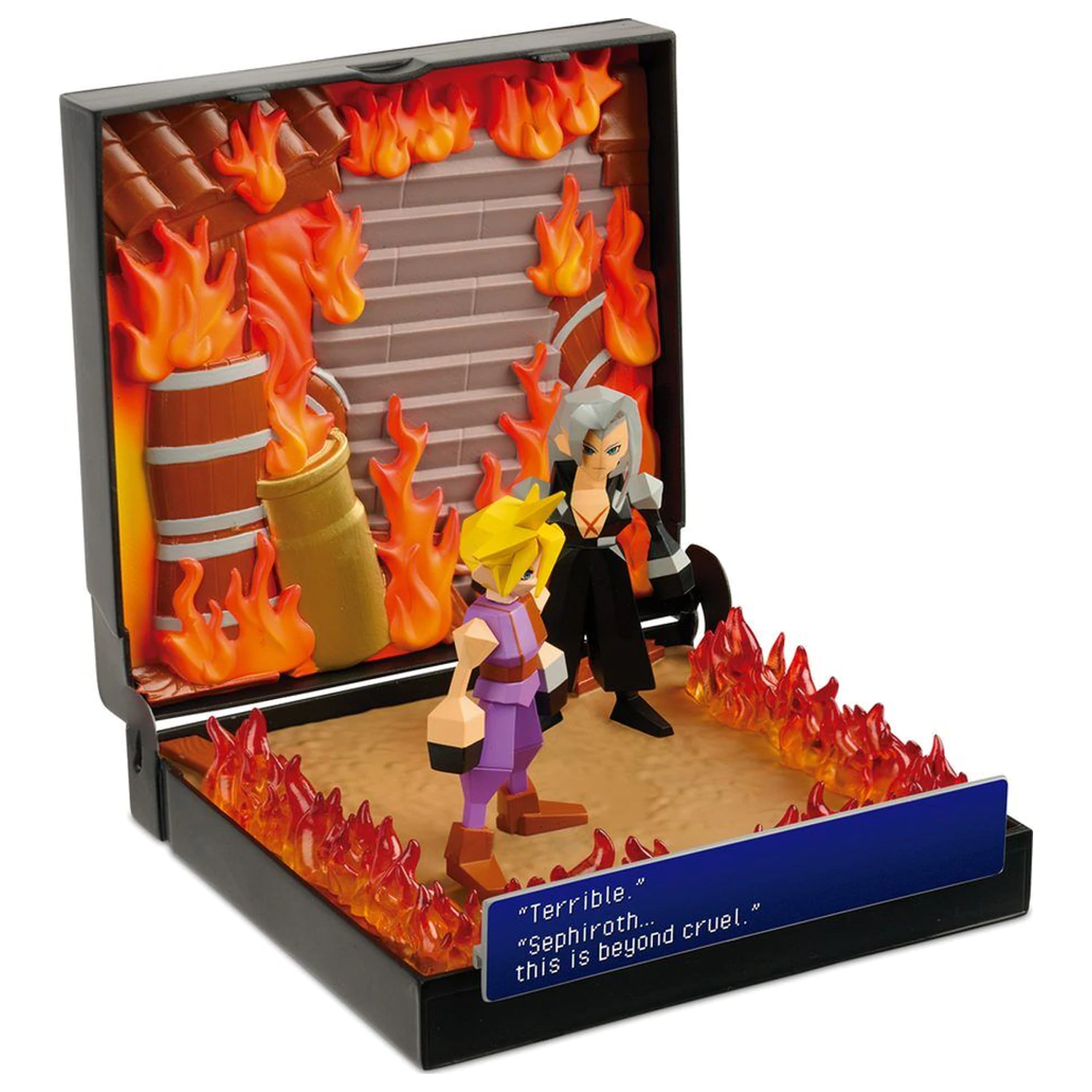 PlayStation Final Fantasy VII Burning at Nibelheim Diorama - Diorama fotografii produktu