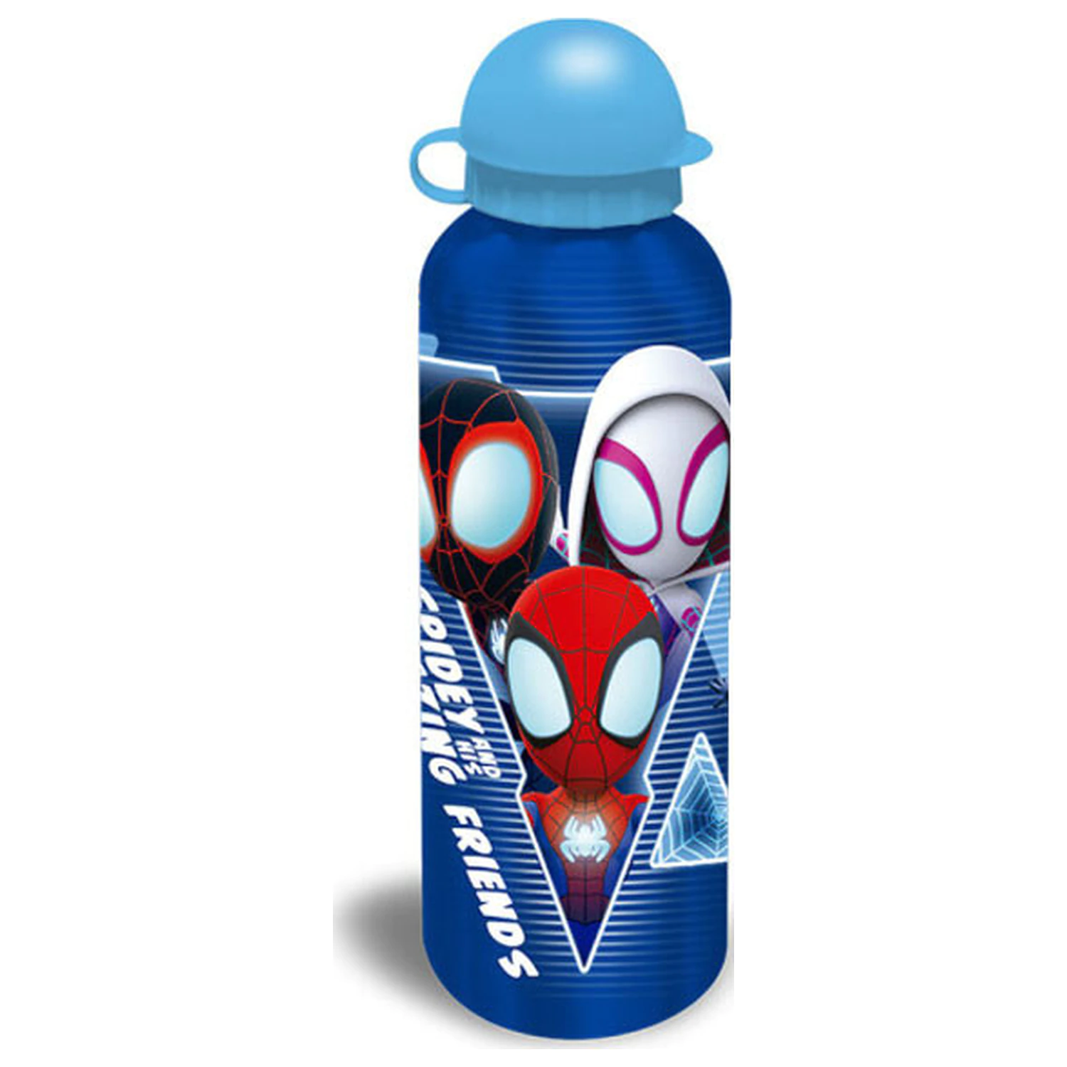 Spider-Man Blue Web hliníková láhev na vodu s pítkem 500 ml fotografii produktu