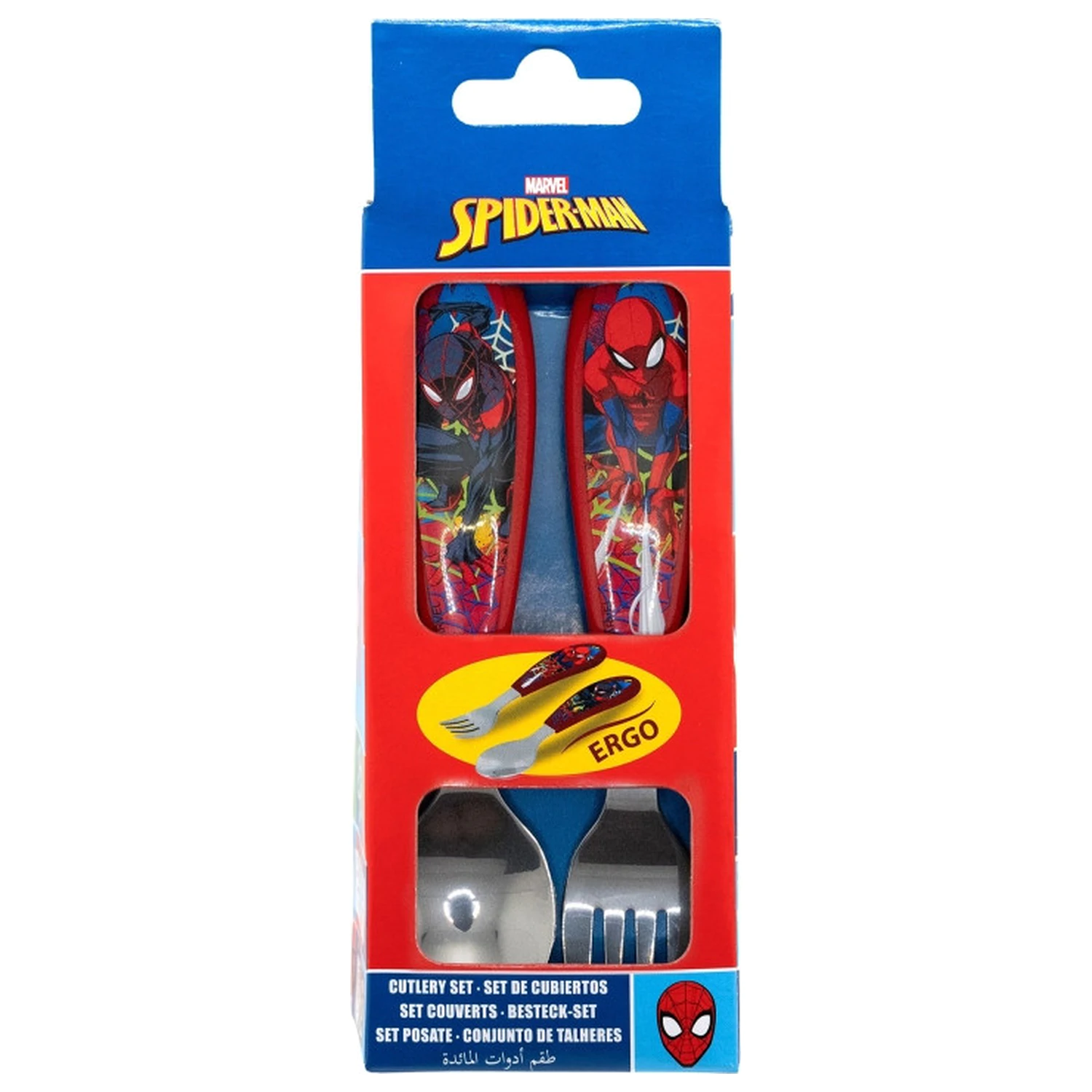 Spider-Man Moving Target Kovový ergonomický jídelní set - 2 kusy fotografii produktu