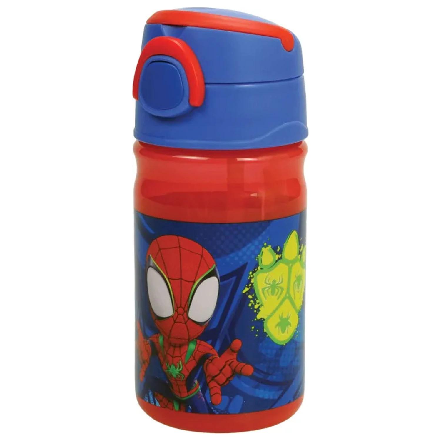 Spider-Man Spidey Dino Webs Plastová láhev s brčkem a závěsem 350 ml fotografii produktu