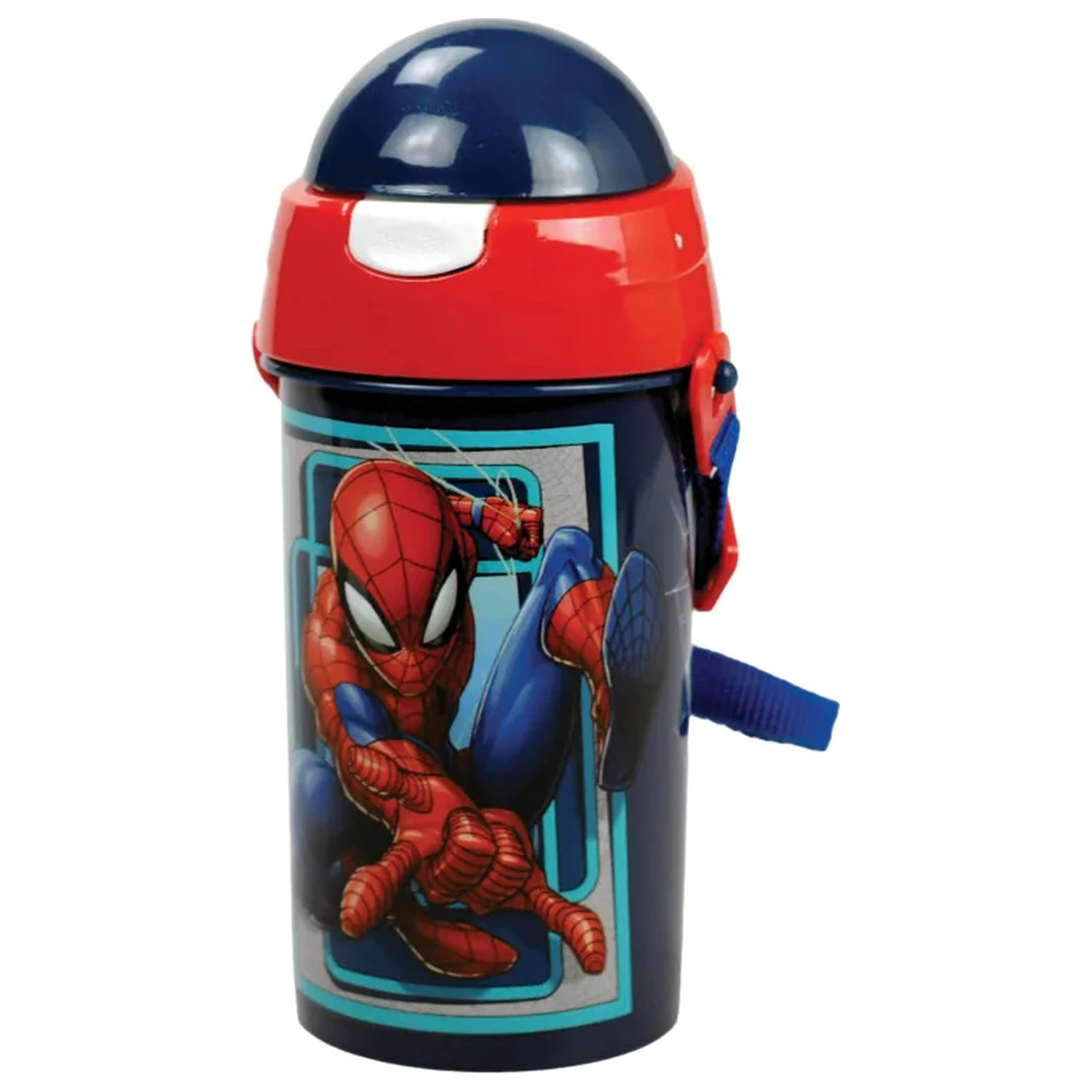 Láhev Spider-Man World s brčkem a závěsem, plast, 500 ml fotografii produktu