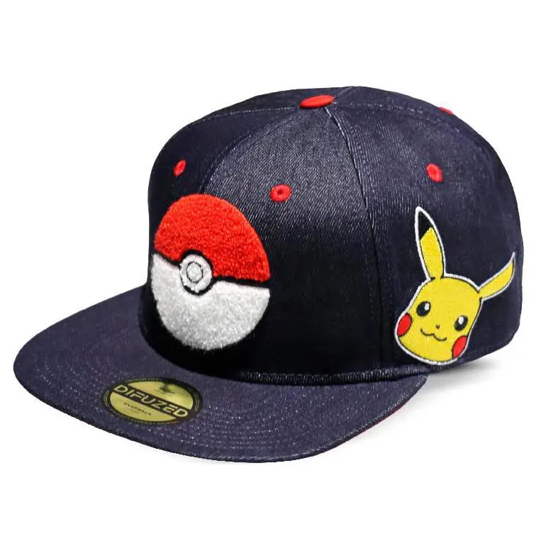 Pokemon Denim Snapback Kšiltovka s Logem fotografii produktu