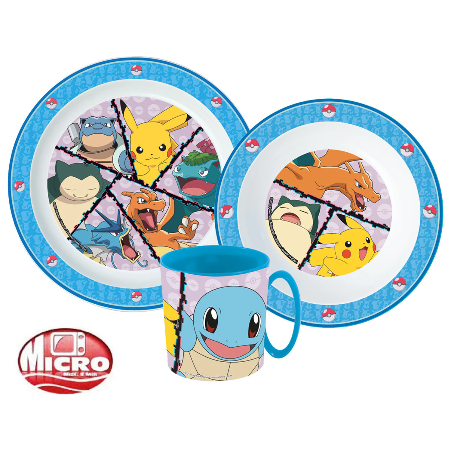 Pokémon Battle Dinner Set, mikro plastový set s hrnkem fotografii produktu