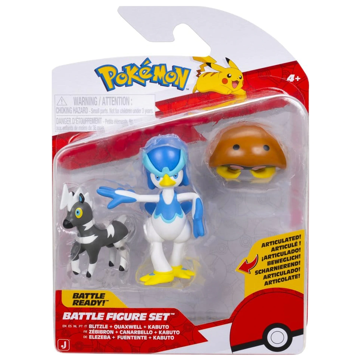 Pokémon Battle Figure 3-Pack Blitzle, Kabuto & Quaxwell fotografii produktu