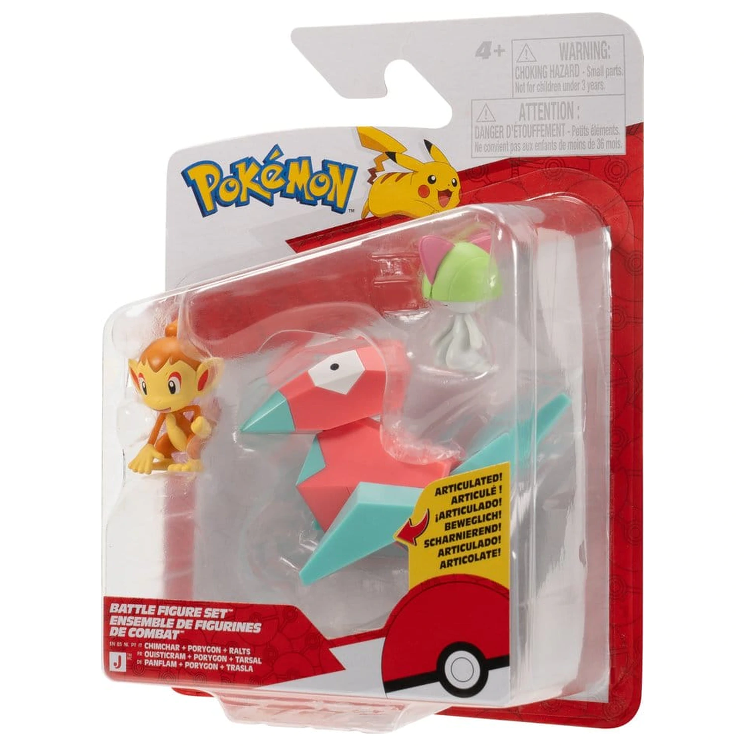 Pokémon Battle Figure Set akční figurky Chimchar, Ralts & Porygon (balení 3 kusů) fotografii produktu