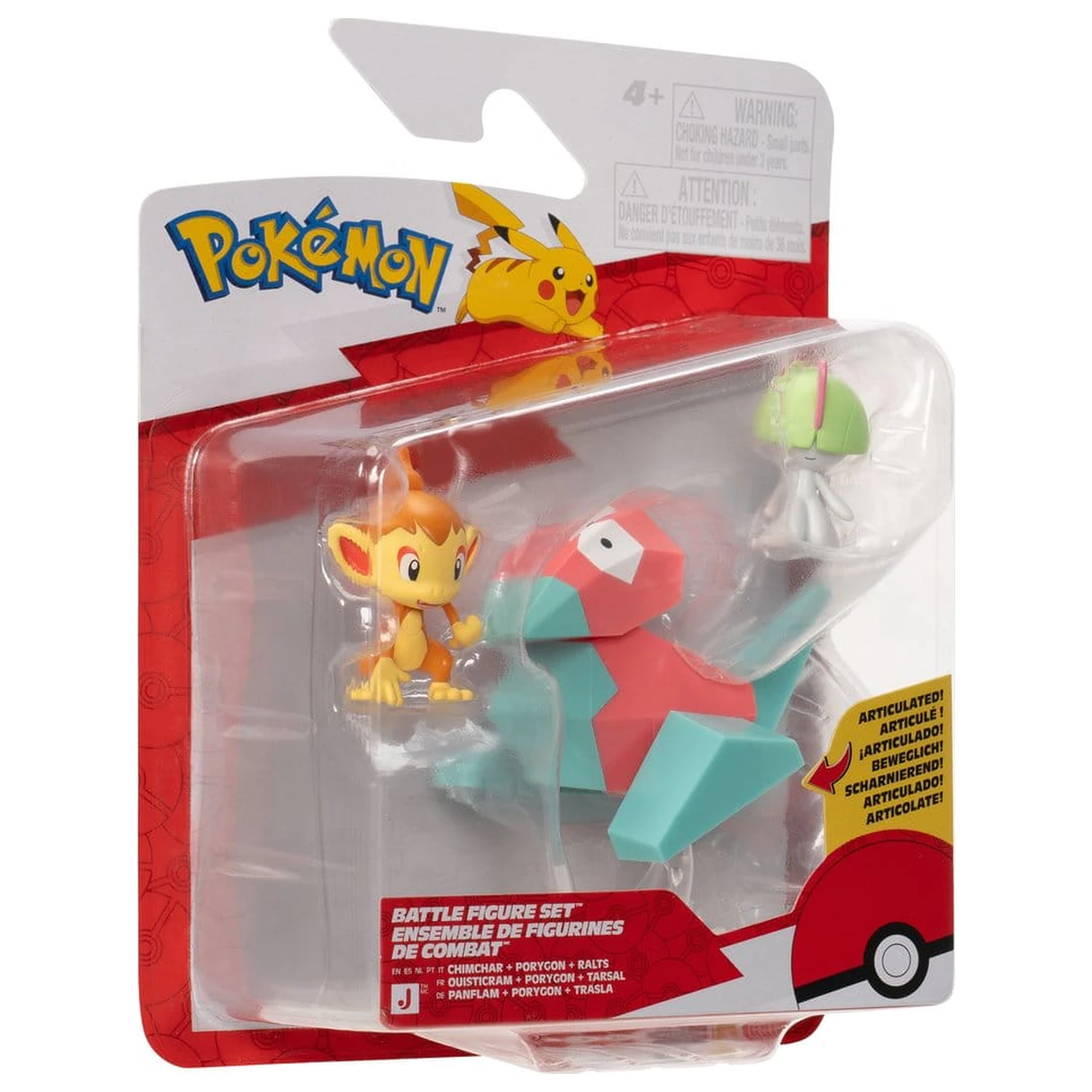 Pokémon Battle Figure Set akční figurky Chimchar, Ralts & Porygon (balení 3 kusů) fotografii produktu