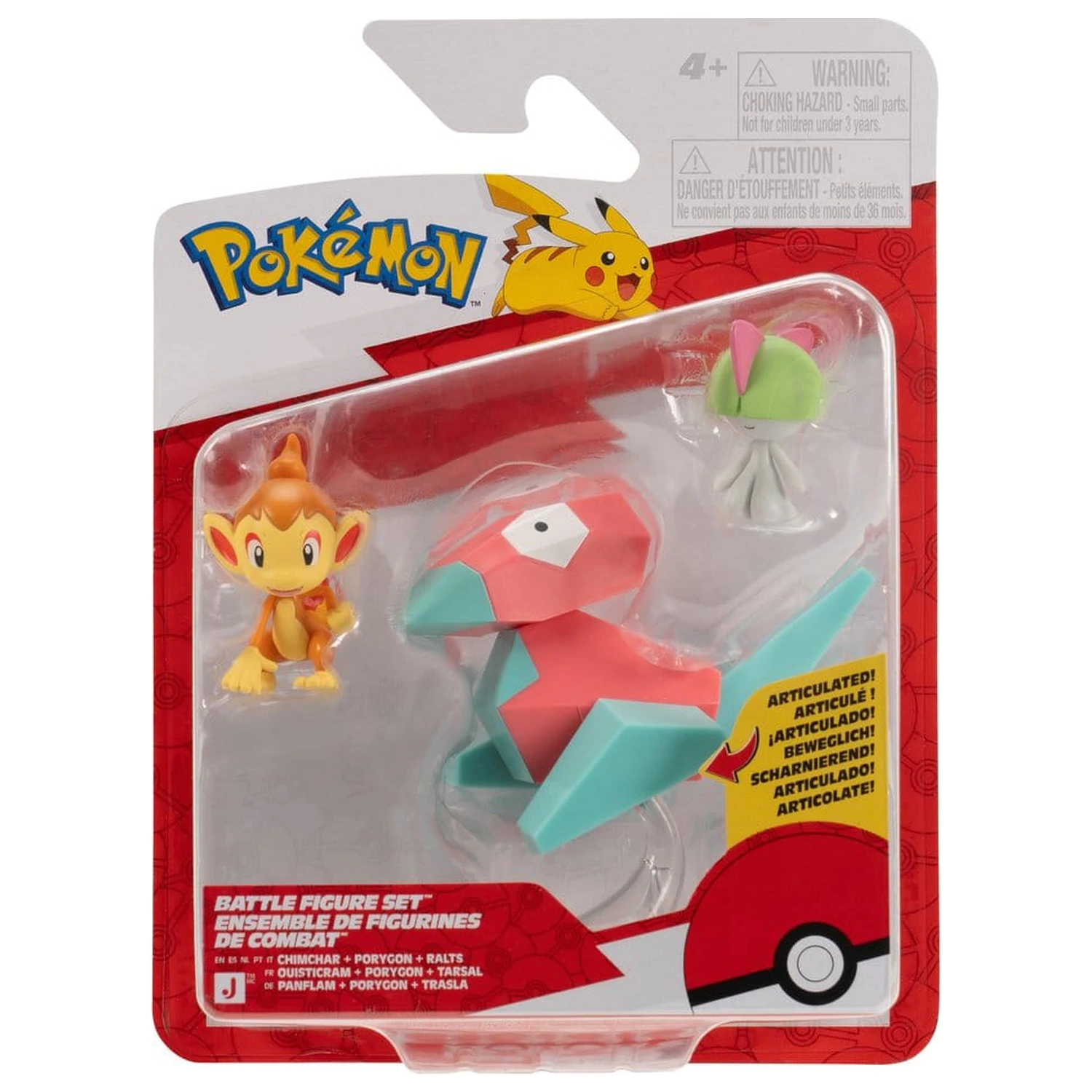 Pokémon Battle Figure Set akční figurky Chimchar, Ralts & Porygon (balení 3 kusů) fotografii produktu