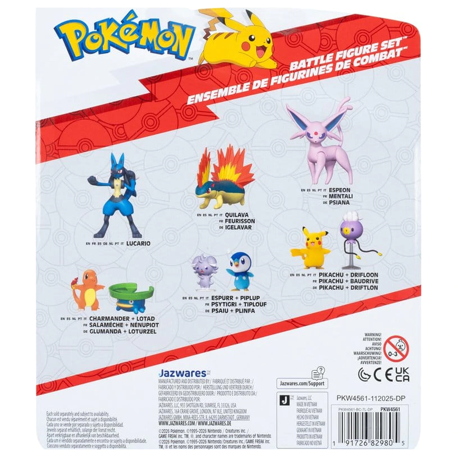 Pokémon Battle Figure Set Akční figurky Pikachu, Deino & Ivysaur (3 balení) fotografii produktu