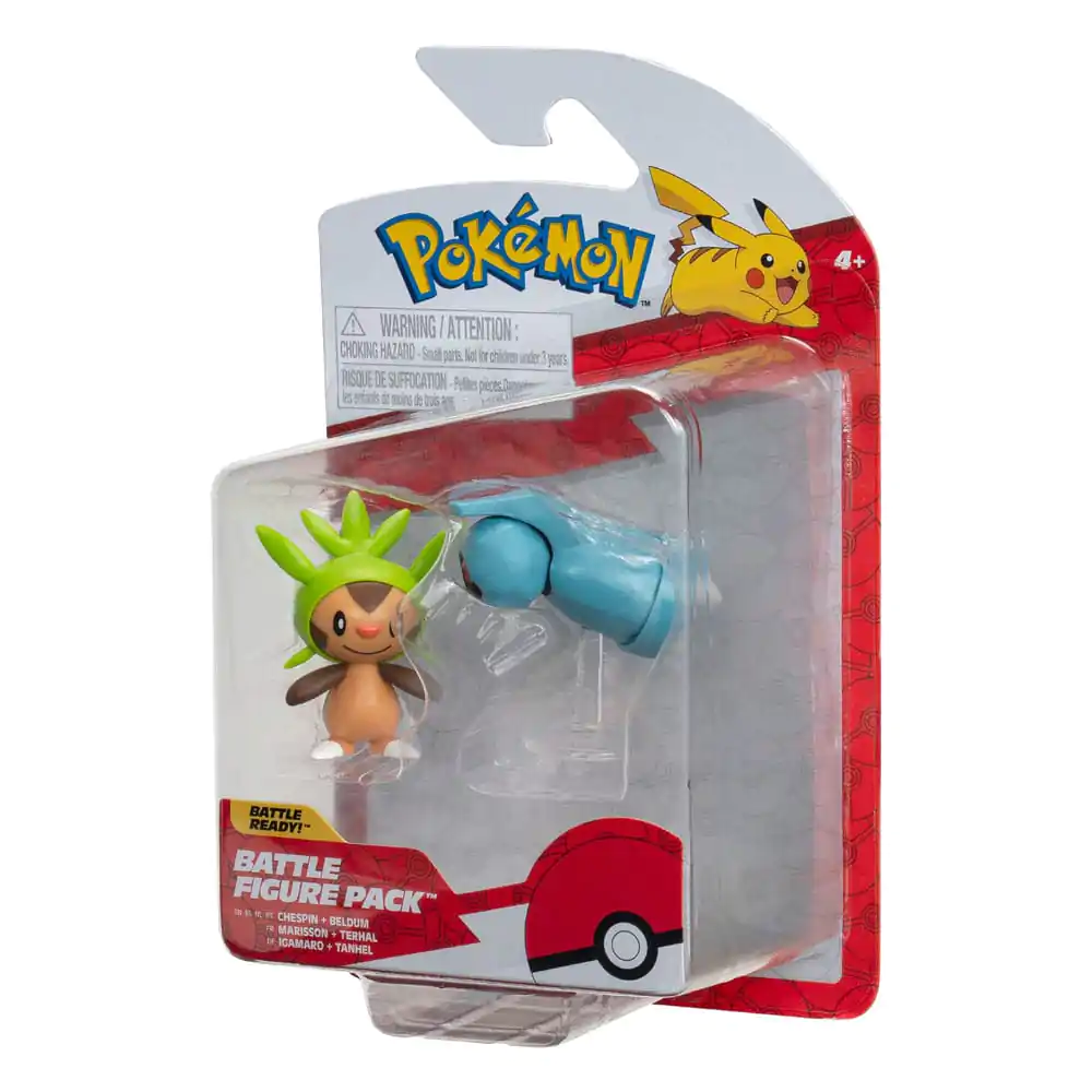 Pokémon Battle Figure Set prvních partnerů, 2-balení figurek Chespin, Beldum 5 cm fotografii produktu