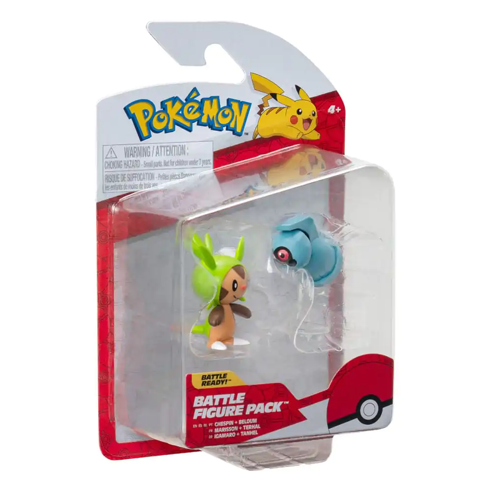 Pokémon Battle Figure Set prvních partnerů, 2-balení figurek Chespin, Beldum 5 cm fotografii produktu