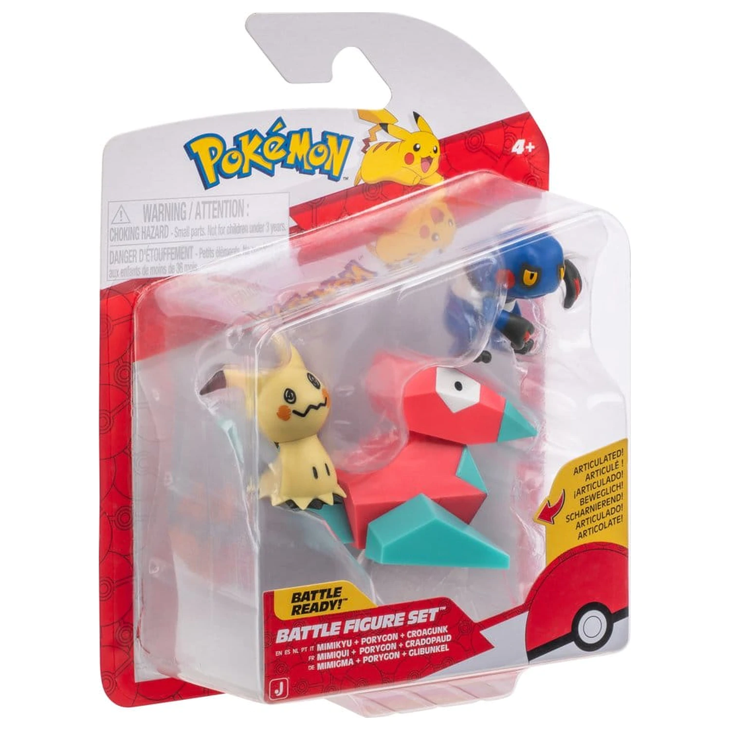 Pokémon Battle Figure 3-balení Mimikyu, Porygon & Croagunk fotografii produktu
