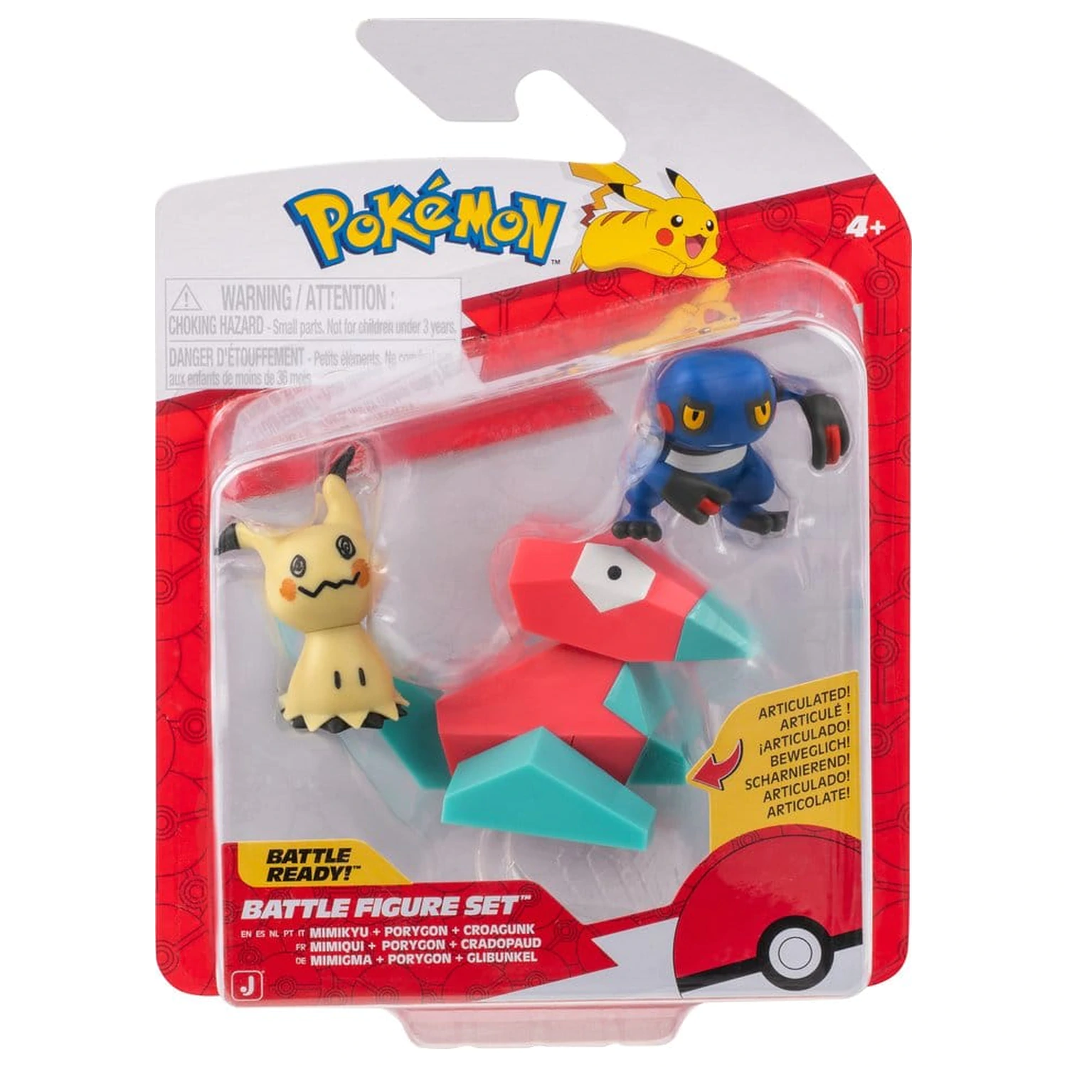 Pokémon Battle Figure 3-balení Mimikyu, Porygon & Croagunk fotografii produktu