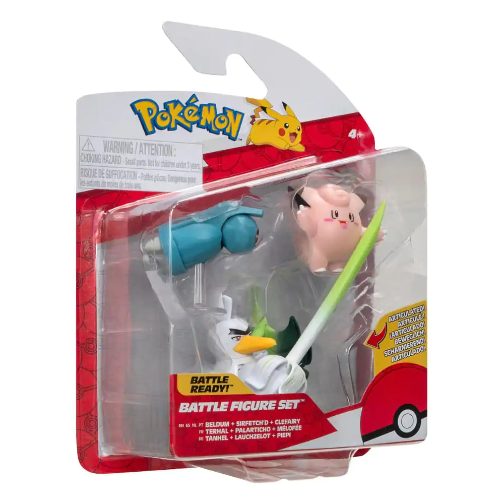 Pokémon Battle Figurky Set 3-Pack Clefairy, Beldum, Sirfetch'd 5 cm fotografii produktu