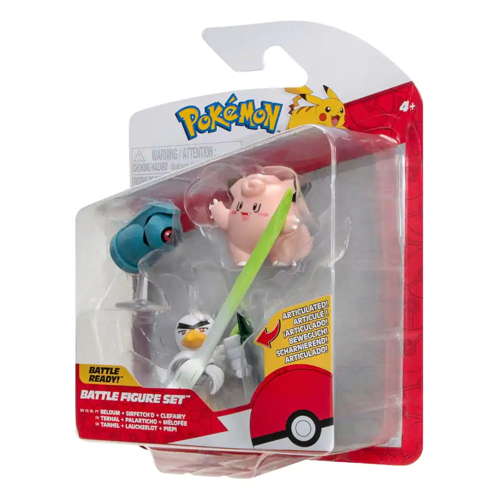 Pokémon Battle Figurky Set 3-Pack Clefairy, Beldum, Sirfetch'd 5 cm fotografii produktu