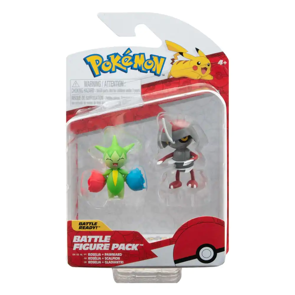 Pokémon Balíček bojových figurek Mini figurka 2-Pack Pawniard, Roselia 5 cm fotografii produktu