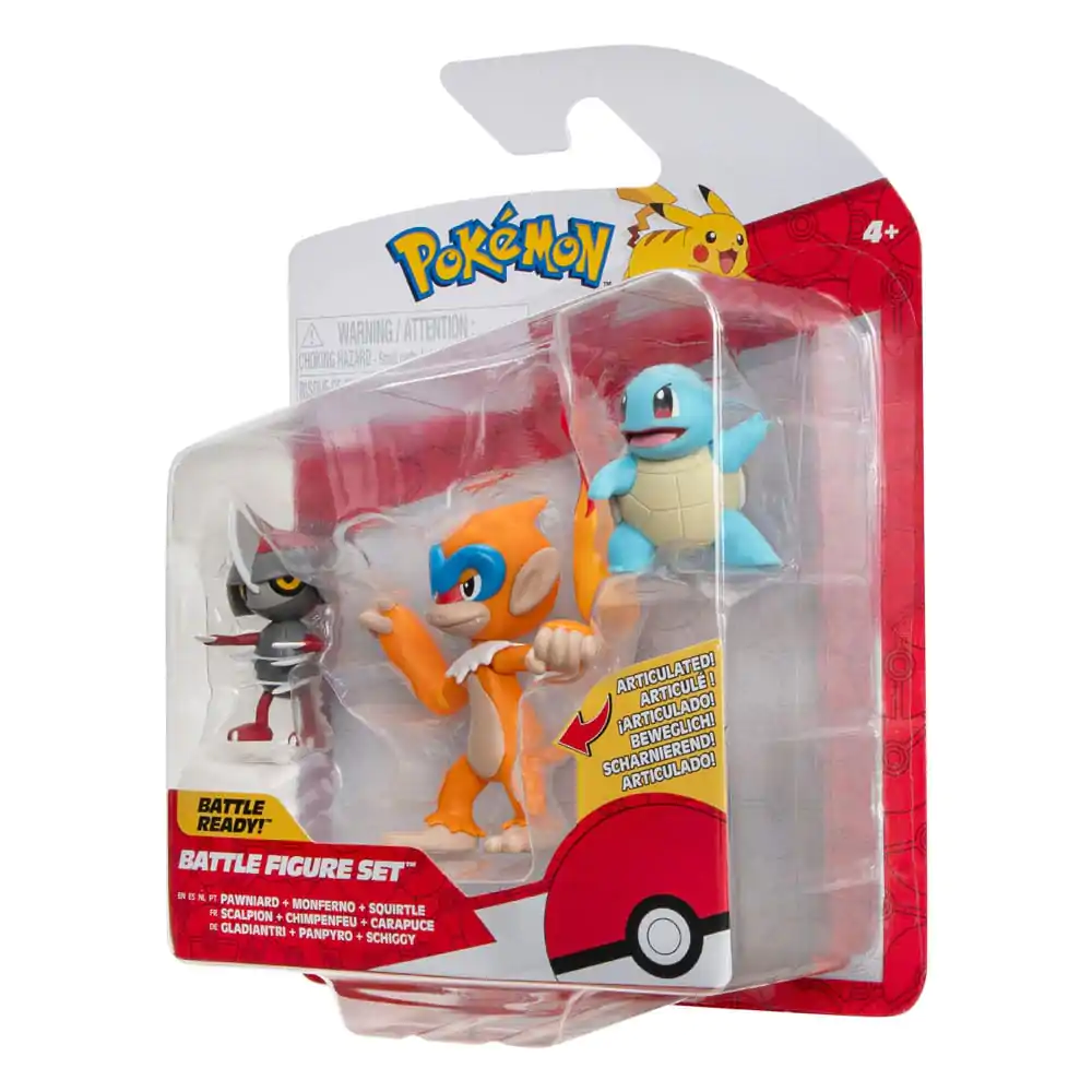 Pokémon Battle sada figurek 3 kusy Pawniard, Squirtle #1, Monferno 5 cm fotografii produktu