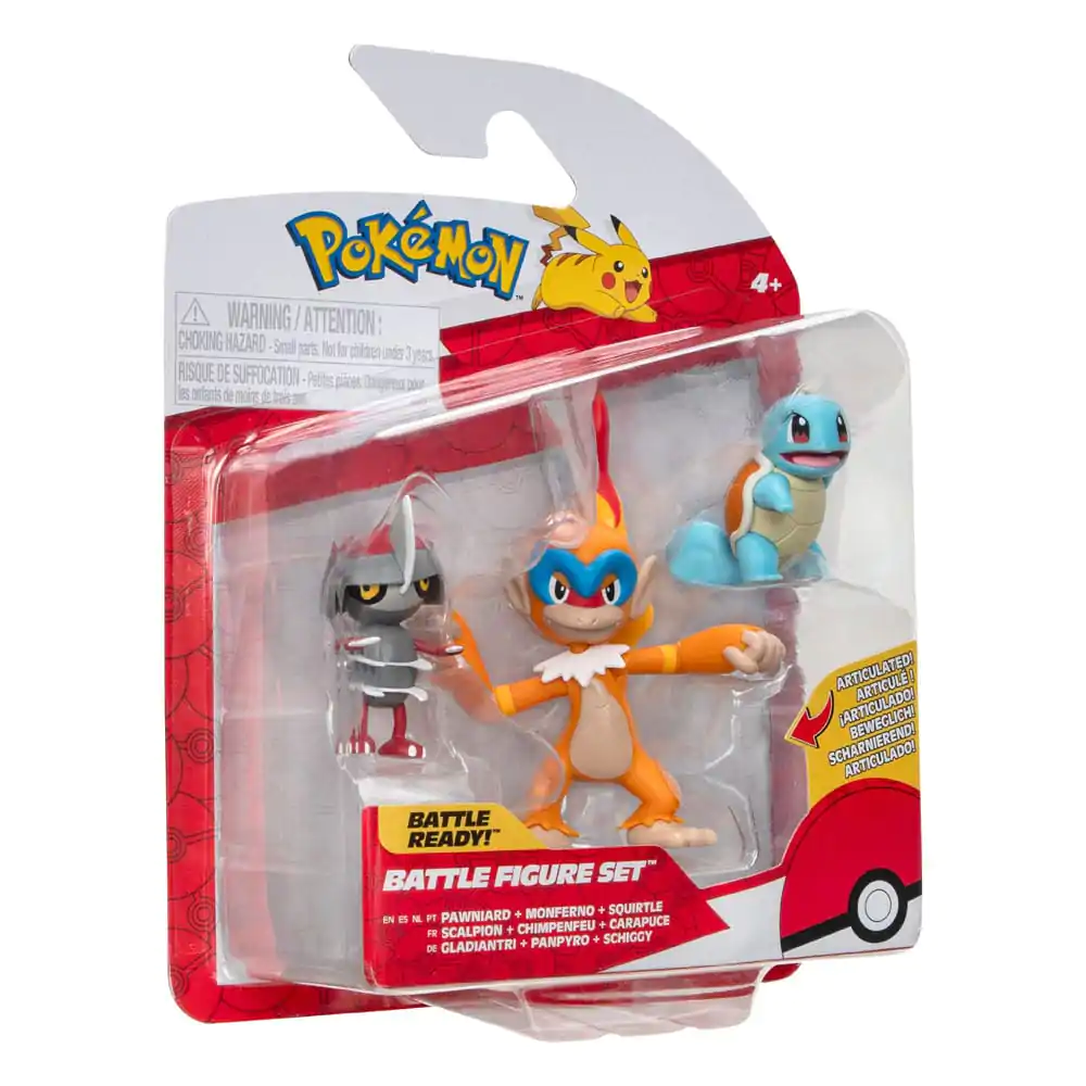 Pokémon Battle sada figurek 3 kusy Pawniard, Squirtle #1, Monferno 5 cm fotografii produktu