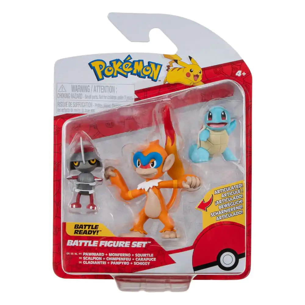 Pokémon Battle sada figurek 3 kusy Pawniard, Squirtle #1, Monferno 5 cm fotografii produktu