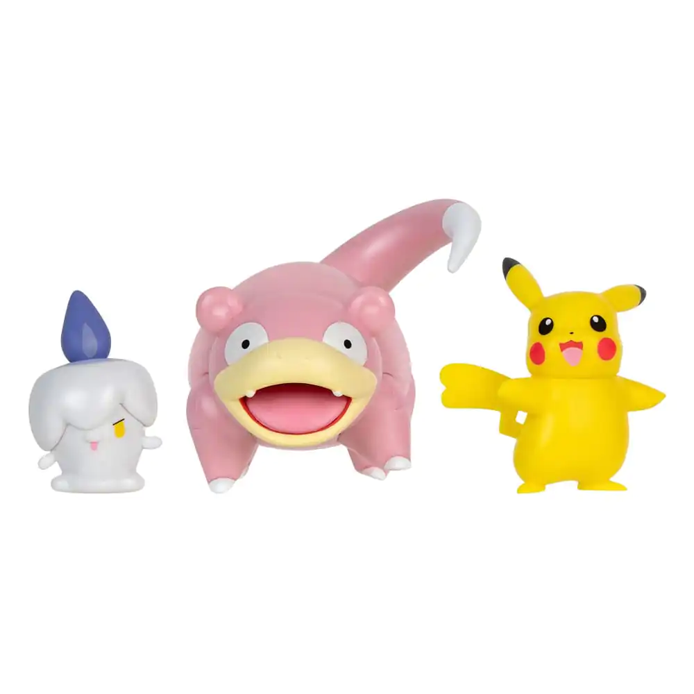 Pokémon Battle Figure Set 3-Pack Pikachu (Female), Litwick, Slowpoke 5 cm fotografii produktu