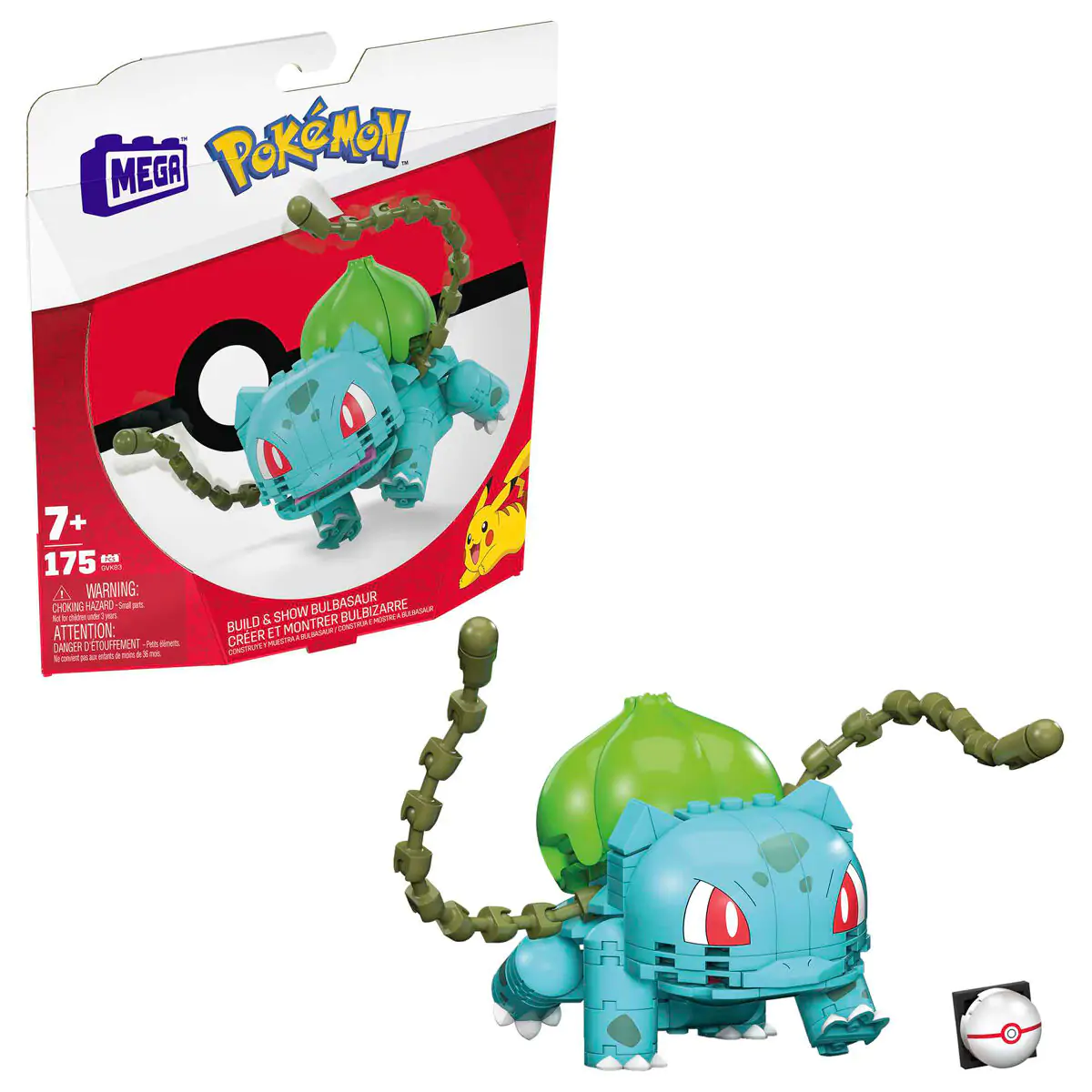 Pokémon Mega Construx Wonder Builders stavebnice Bulbasaur 10 cm fotografii produktu