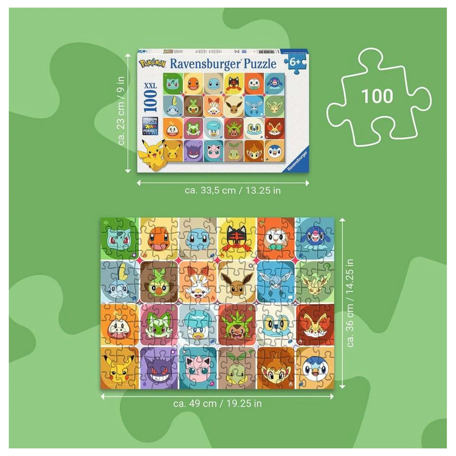 Pokémon Dětské Puzzle Pokémon Faces (100 dílků XXL) fotografii produktu