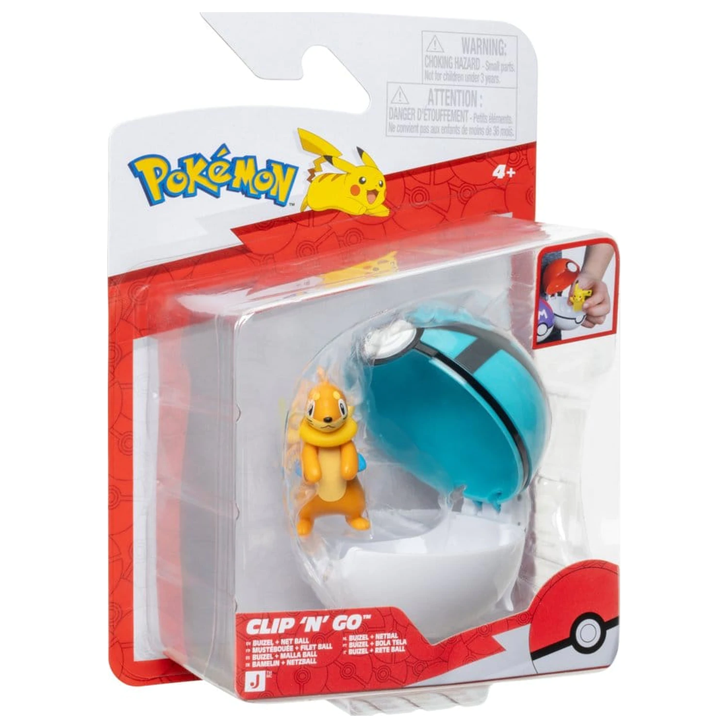 Pokémon Clip 'n' Go Akční figurka Buizel a síťový míč fotografii produktu