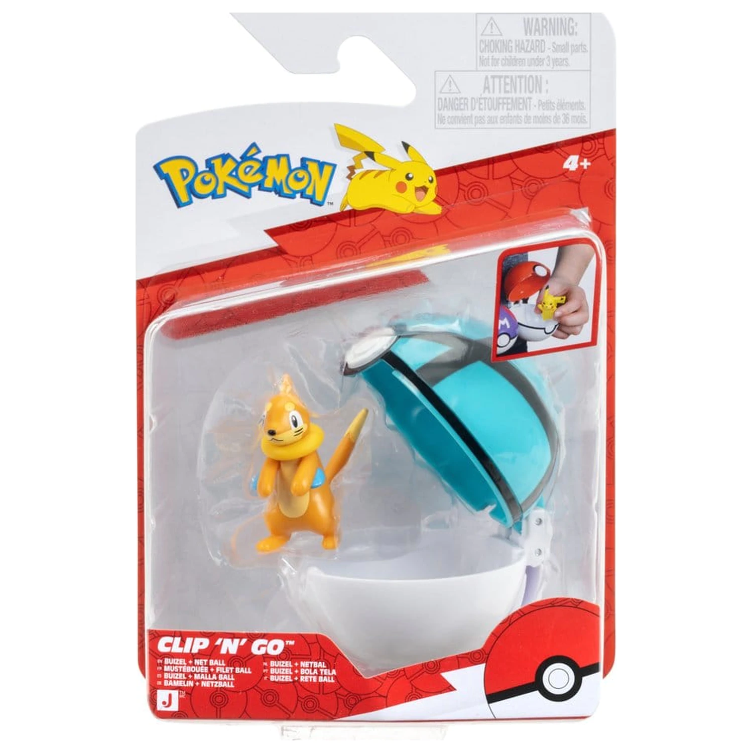 Pokémon Clip 'n' Go Akční figurka Buizel a síťový míč fotografii produktu