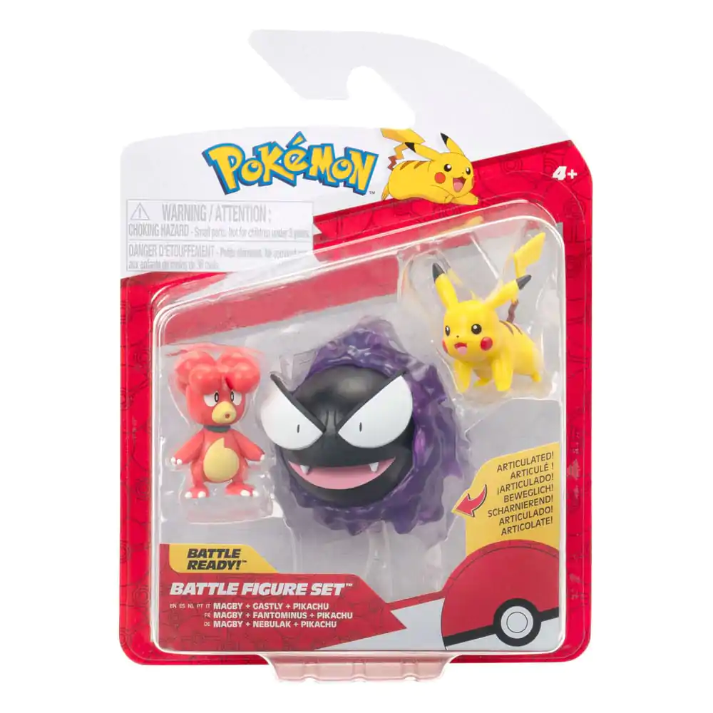Pokémon First Partner Battle Figure Set Sada figurek 3-Pack Magby, Pikachu & Gastly fotografii produktu