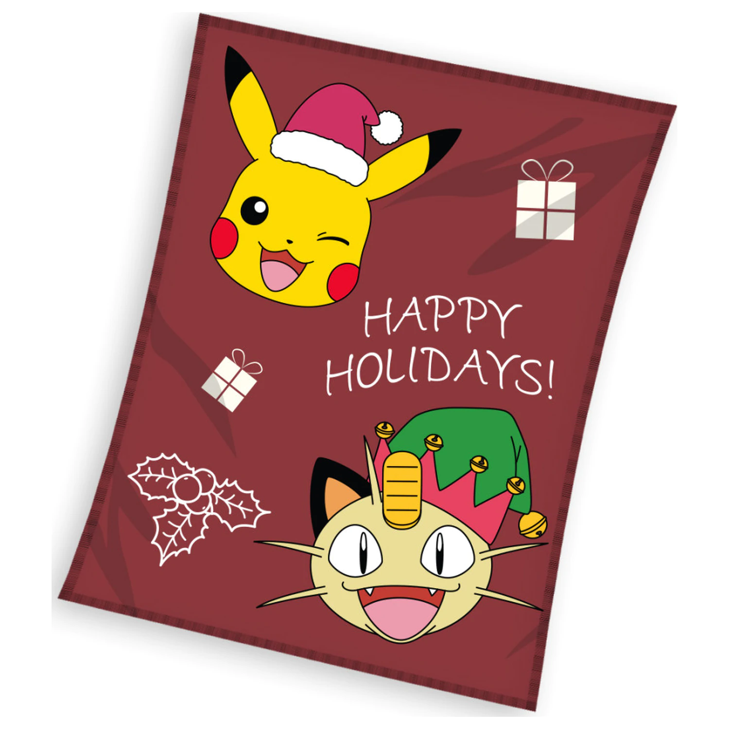 Pokemon Happy Holidays Christmas Flísová Deka fotografii produktu