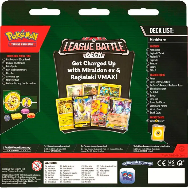 Pokemon League Battle Deck Miraidon Ex sběratelská karetní hra fotografii produktu